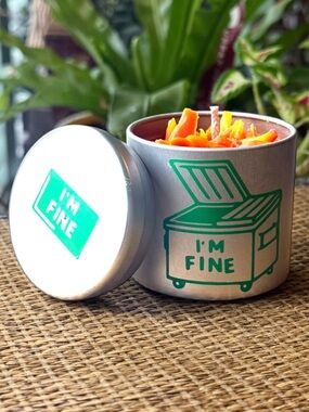 🔥I’M FINE 🔥 Dumpster Fire Candle - Cherry Fireball Scented Stress Relief Candle